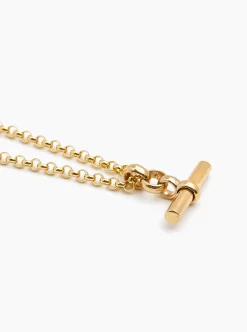 Medium Gold T-Bar On Chunky Belcher Chain