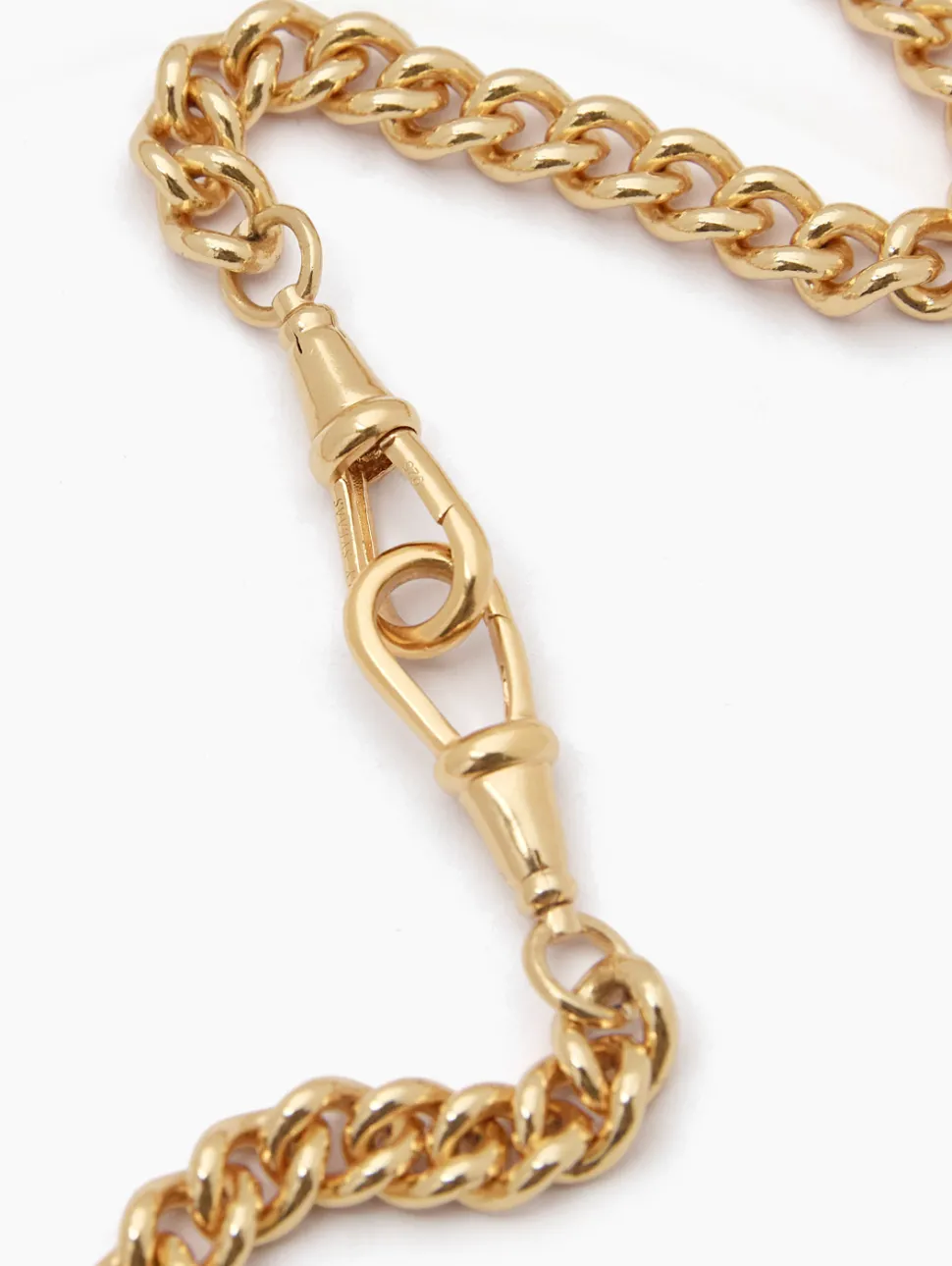 Medium Gold T-bar on Medium Curb Clipt Necklace