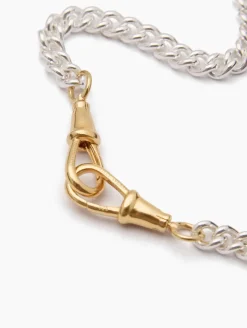 Medium Silver and Gold Curb Clipt Necklace