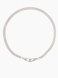 Medium Silver Curb Clipt Necklace