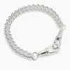Medium Silver Curb Clipt Bracelet