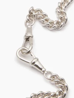 Medium Silver Curb Clipt Necklace