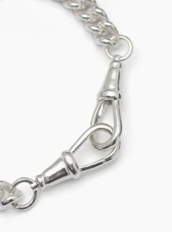 Medium Silver Curb Clipt Bracelet