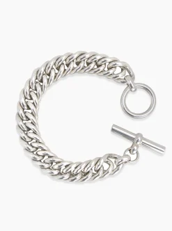 Medium Silver Curb Linked Bracelet