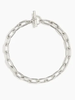 Medium Silver Oval Chain Necklace