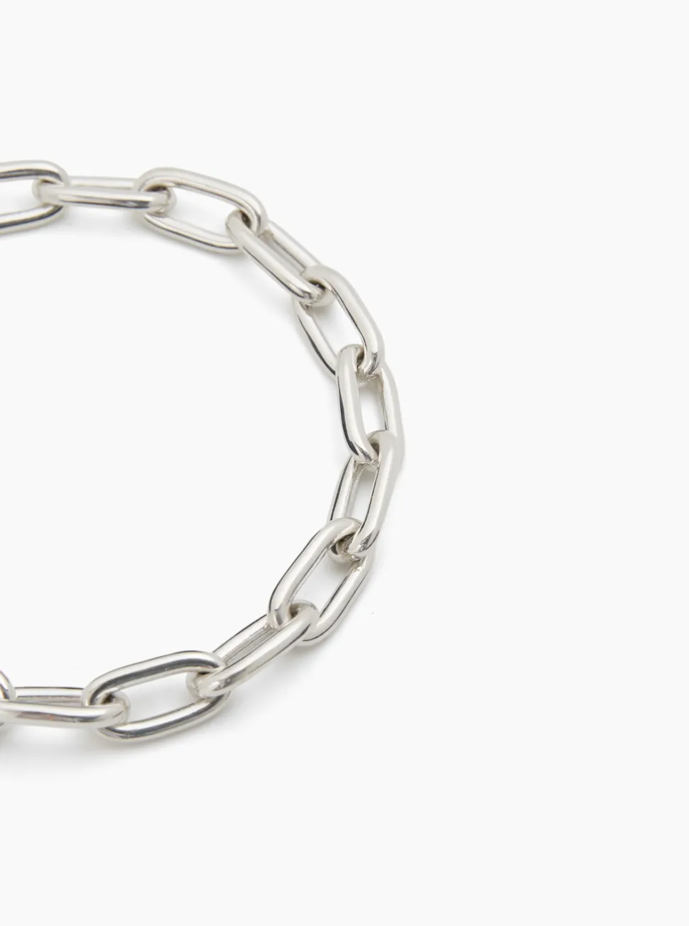 Medium Silver Oval Chain Necklace
