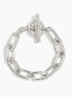 Medium Silver Oval Linked Bracelet