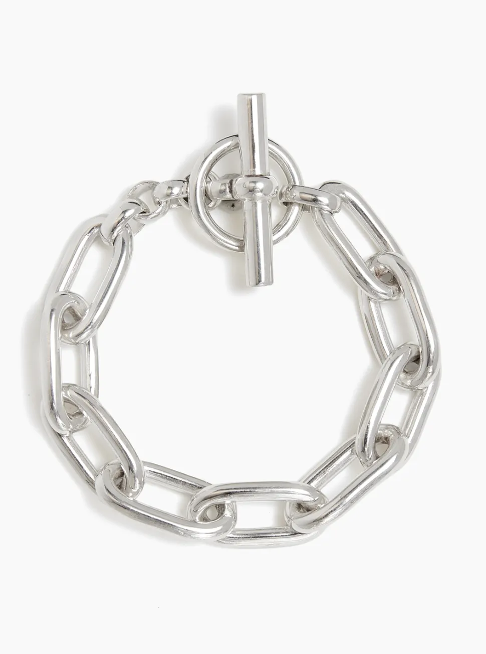 Medium Silver Oval Linked Bracelet