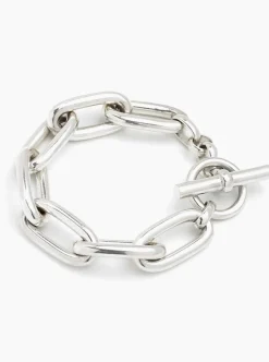Medium Silver Oval Linked Bracelet