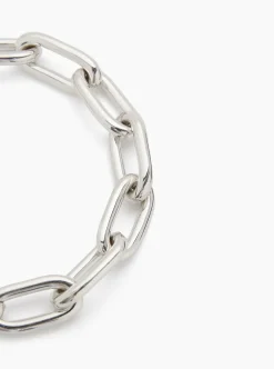 Medium Silver Oval Linked Bracelet