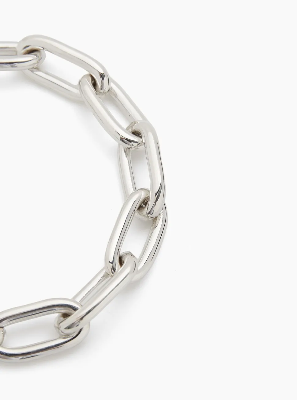Medium Silver Oval Linked Bracelet