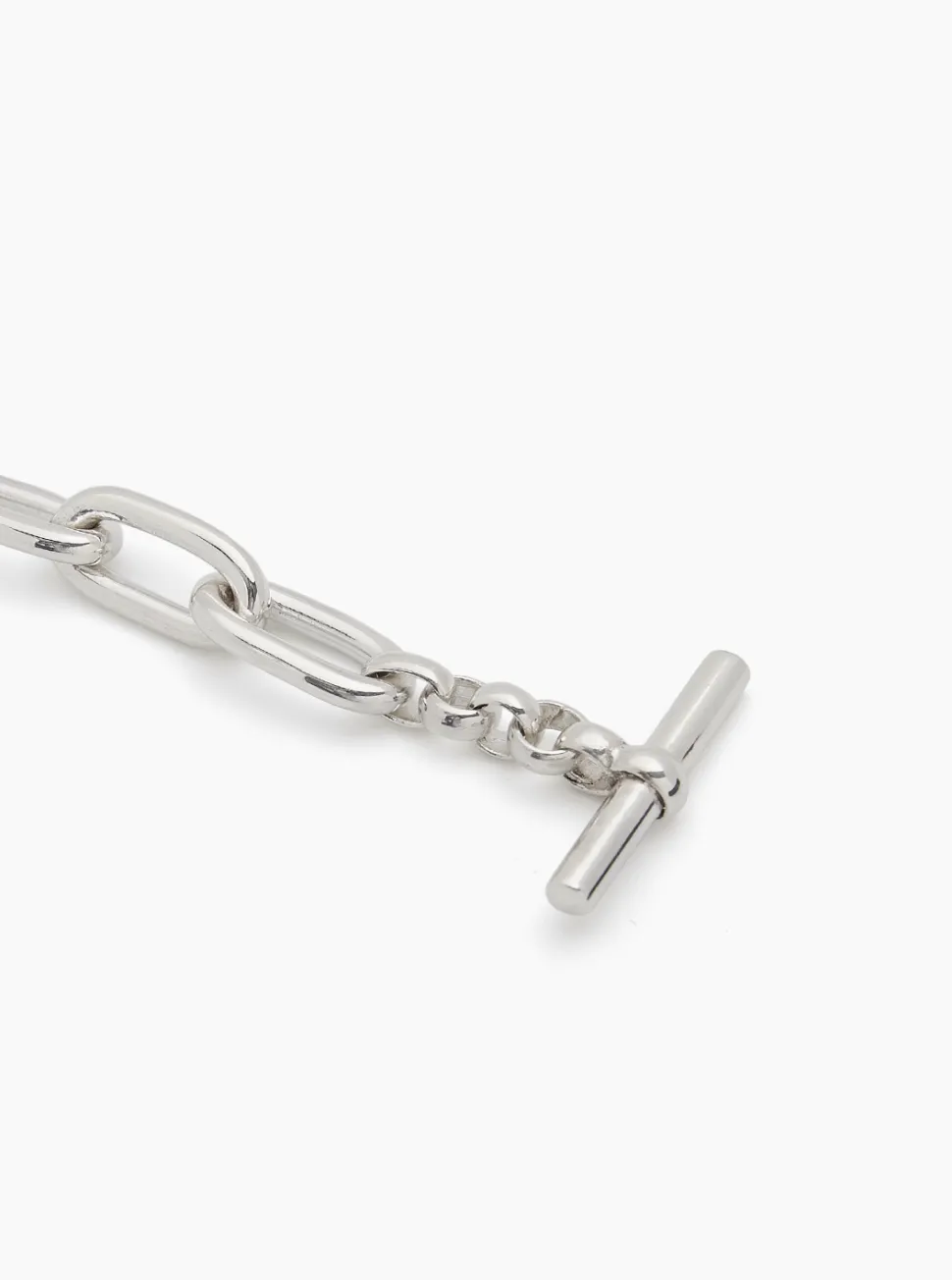 Medium Silver Oval Linked Bracelet