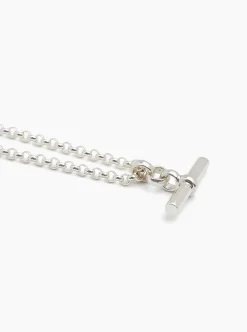 Medium Silver T-Bar On Chunky Belcher Chain