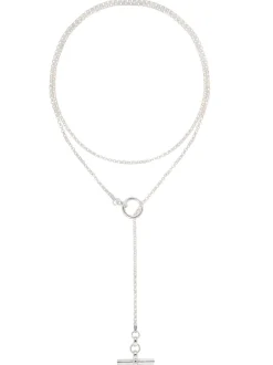 Men's Fine Solid Sterling Silver Lariat Necklace