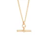 Men's Gold T-Bar On Fine Curb Chain