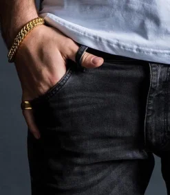 Men's Large Gold Curb Link Bracelet