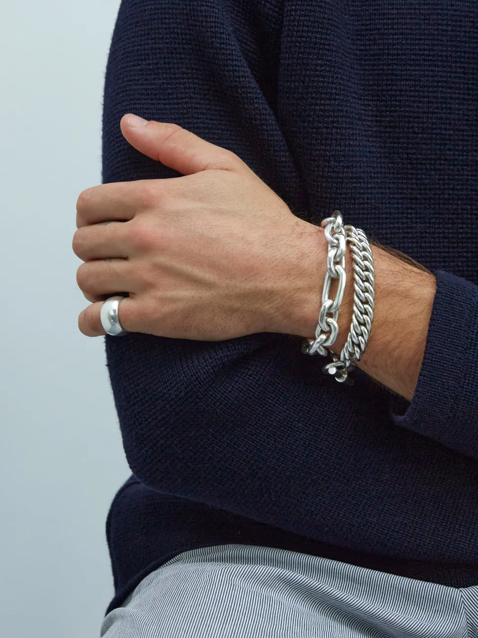 Men's Large Solid Sterling Silver Band Ring