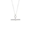 Men's Solid Sterling Silver T-Bar On Fine Curb Chain