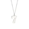 Men's Solid Sterling Silver Lucky No 7 Necklace