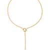 Short Gold Lariat Necklace