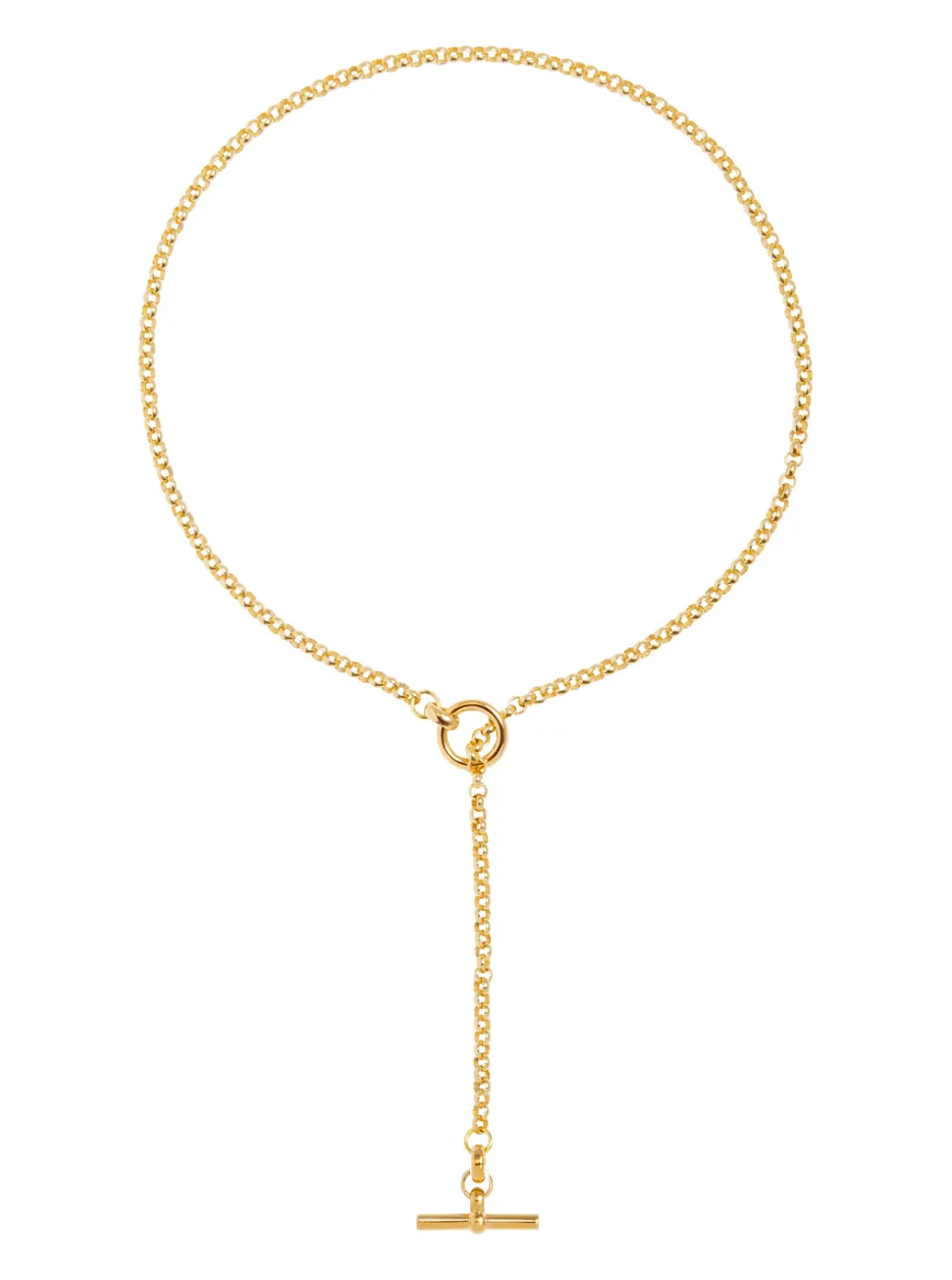 Short Gold Lariat Necklace