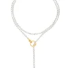 Silver And Gold Lariat Necklace