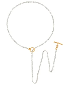 Silver And Gold Lariat Necklace