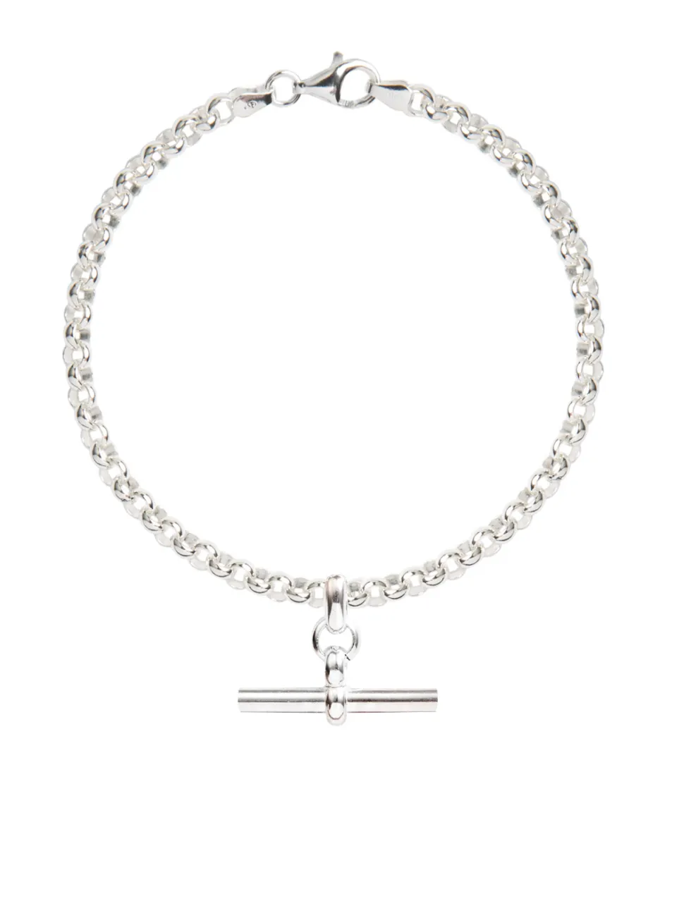 Silver Belcher Bracelet With Silver T-Bar