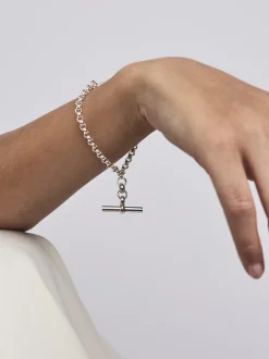 Silver Belcher Bracelet With Silver T-Bar