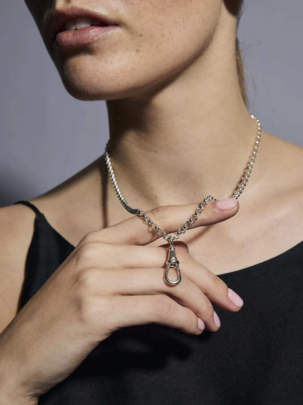 Silver Belcher Clipt Necklace