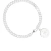 Silver Compass Curb Link Bracelet