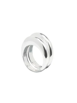 Silver Double Slice Ring Set