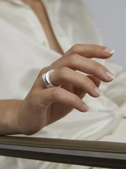 Silver Double Slice Ring Set