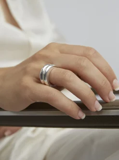 Silver Double Slice Ring Set