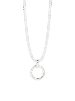 Silver Eternity Ring On Silver Curb Link Necklace