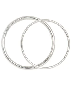 Silver Plain Bangle Set