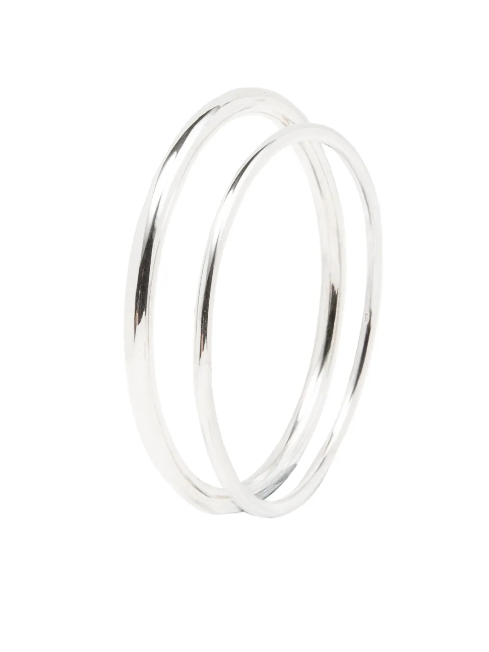 Silver Plain Bangle Set