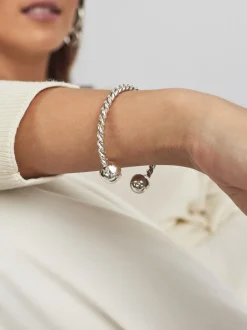 Silver Roped Torque Bracelet