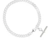 Silver T-Bar Curb Link Bracelet