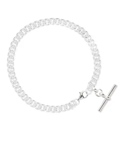 Silver T-Bar Curb Link Bracelet