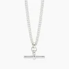 Silver T-Bar Curb Link Necklace