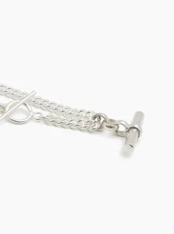 Silver T-Bar Curb Link Necklace