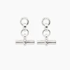 Silver T-Bar Drop Earrings