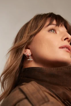 Silver T-Bar Drop Earrings