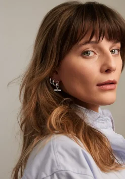 Silver T-Bar Drop Earrings