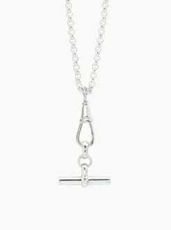 Silver T-bar on Chunky Belcher Clipt Necklace