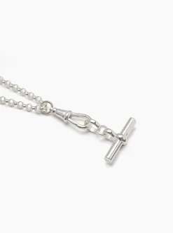 Silver T-bar on Chunky Belcher Clipt Necklace