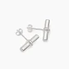 Silver T-Bar Stud Earrings