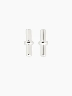 Silver T-Bar Stud Earrings