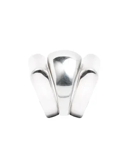 Silver Triple Ridge Ring Set